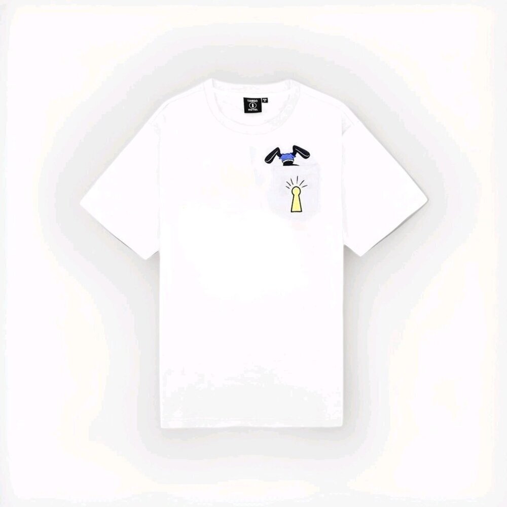 NEW TANGO HOTEL Bunny Skull Pocket TSHIRT STREET ART Logo Keyhole Embroidered XL